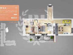 Piata Sudului, apartament 3 camere, 89.12 mp utili